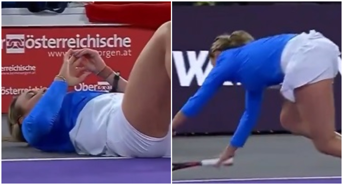 Donna Vekic na mai ținut cont că joacă pe ciment și sa aruncat la